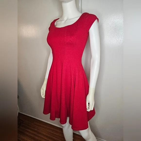 Bailey 44 Red Cap Sleeve Fit & Flare Scoop Neck Dress Size XS - Picture 2 of 14